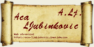 Aca LJubinković vizit kartica